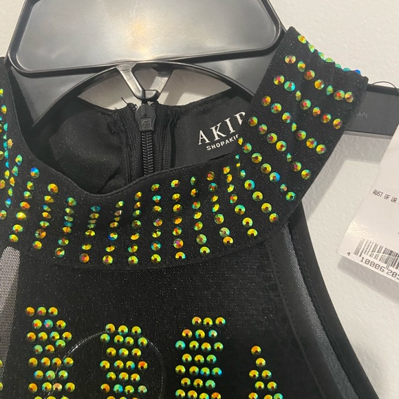 Rust of your tongue bedazzled jumpsuit black and green size Medium Brand NWT - Picture 17 of 17